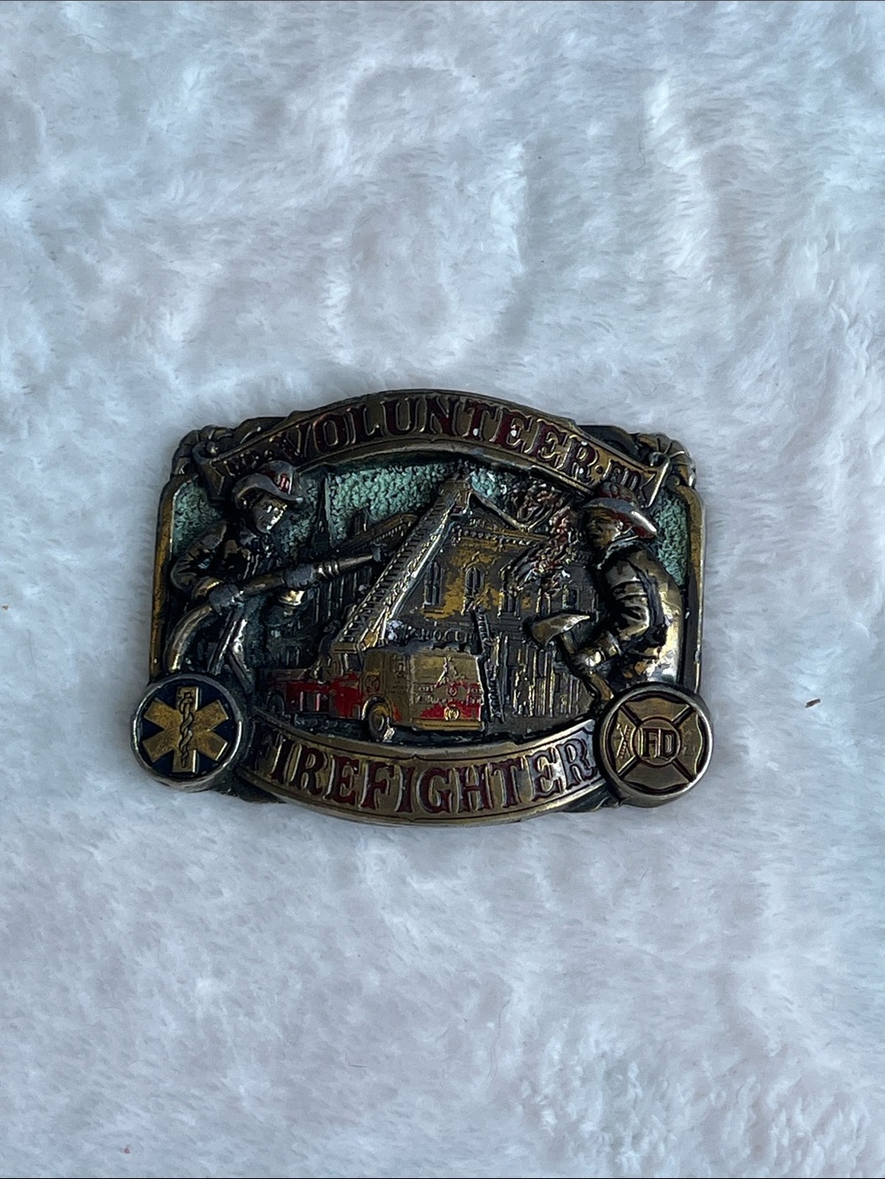 Volunteer Firefighter Belt Buckle - Multicolor